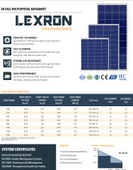 Lexron  125 Watt Polikristal Güneş Paneli