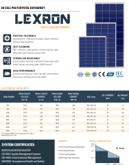 Lexron 175 Watt Polikristal Güneş Paneli