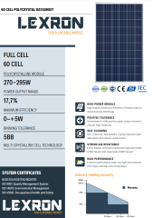 Lexron 295 Watt Polikristal Güneş Paneli