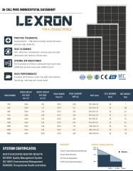 Lexron 25 Watt PERC Monokristal Güneş Paneli