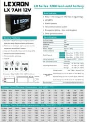 Lexron 7AH 12V AGM Akü