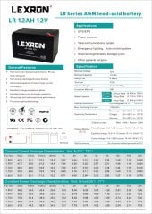 Lexron 12AH 12V AGM Akü