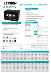 Lexron 12AH 12V AGM Akü