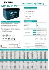 Lexron 14AH 12V Jel Akü