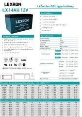 Lexron 14AH 12V Jel Akü