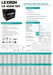 Lexron 42AH 12V Jel Akü