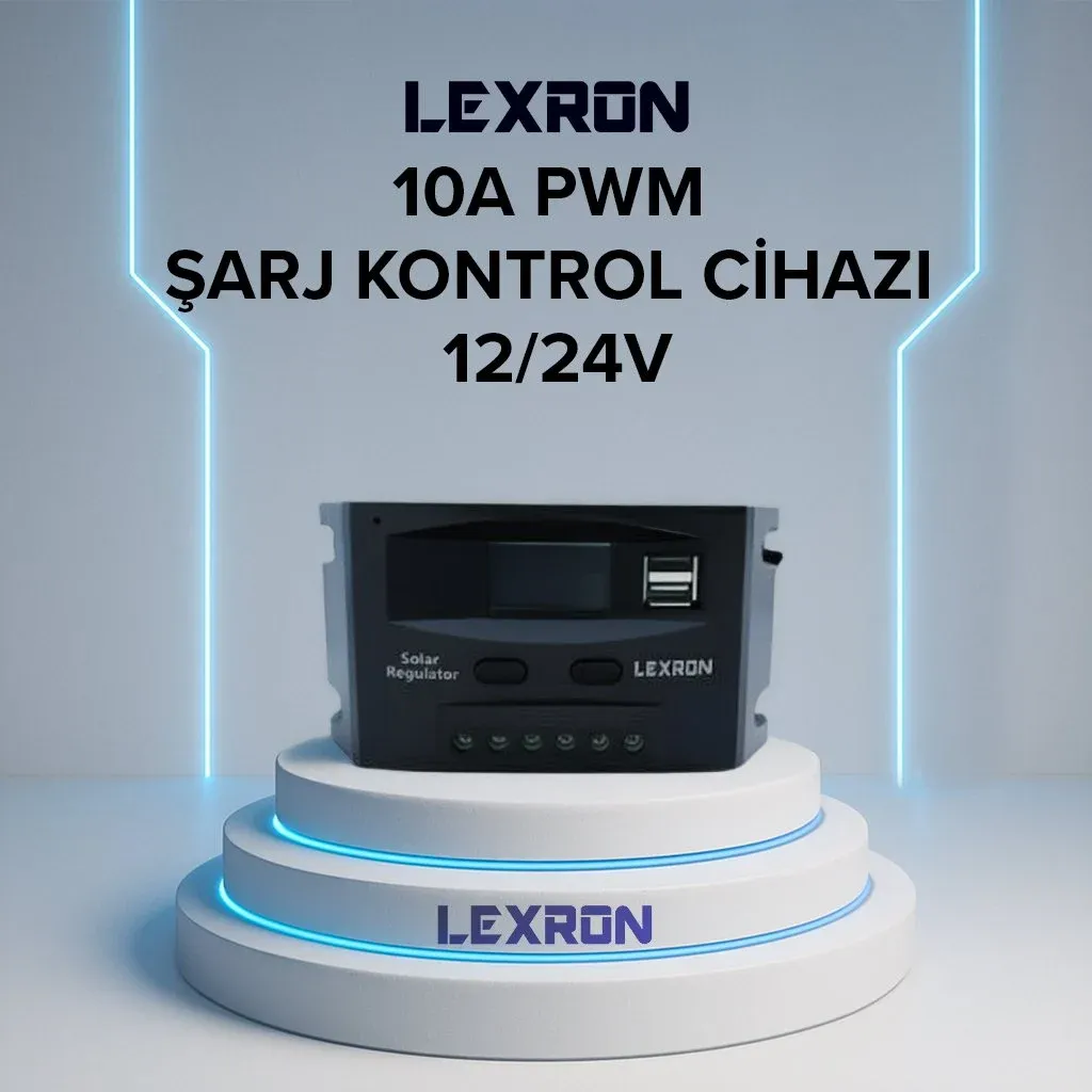 LEXRON 10A 12V-24V Solar Şarj Kontrol Cihazı