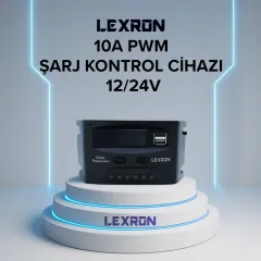 LEXRON 10A 12V-24V Solar Şarj Kontrol Cihazı
