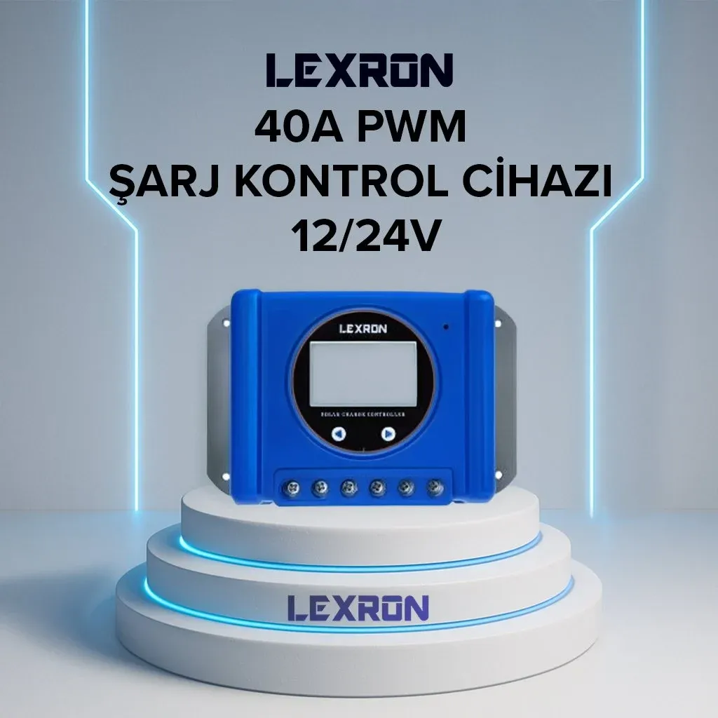 LEXRON 40A 12V-24V Solar Şarj Kontrol Cihazı
