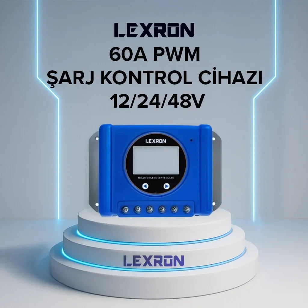 LEXRON 60A 12V-24V-48V Solar Şarj Kontrol Cihazı