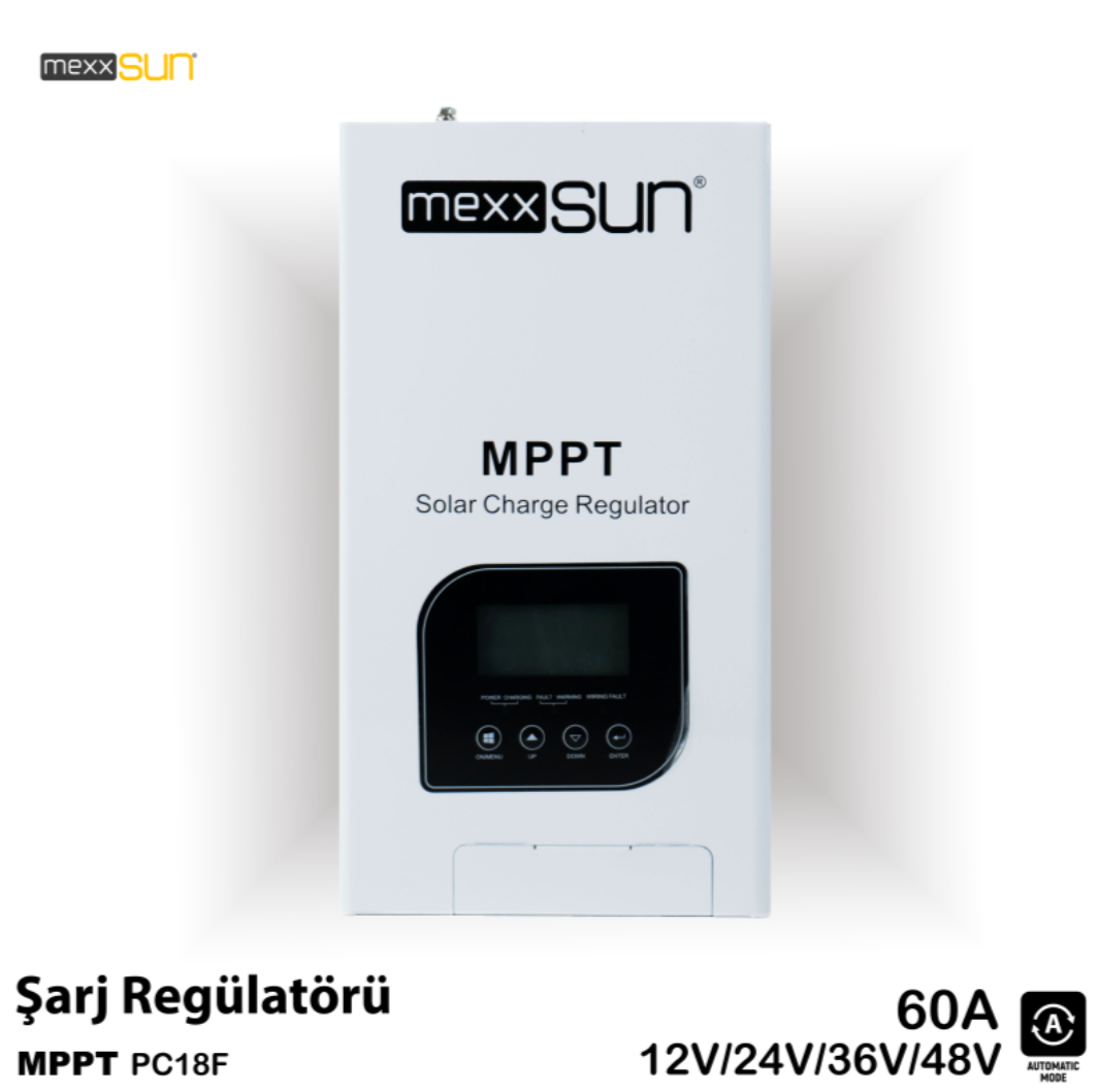 Mexxsun 60 amper 12V-24V-48V PC18 Mppt Solar Şarj Kontrol Cihazı