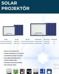 Lexron 100W Güneş Panelli Solar Led Projektör