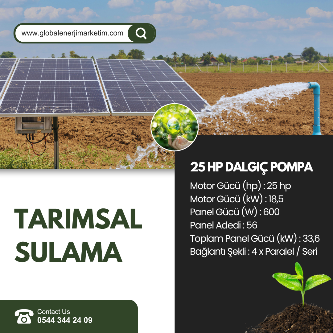 25 HP DALGIÇ POMPA – TARIMSAL SULAMA SİSTEMİ  PAKETLERİ