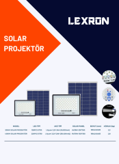 Lexron 200W Güneş Panelli Solar Led Projektör