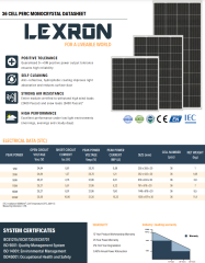 LEXRON 110W MONOKRİSTAL GÜNEŞ PANELİ