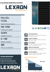 LEXRON 470W MONO PERC BIFACIAL MONOKRİSTAL GÜNEŞ PANELİ
