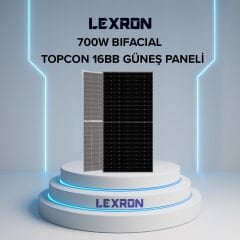 LEXRON TOPCON BIFACIAL 700W 16BB HALF CUT GÜNEŞ PANELİ