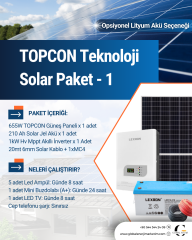SOLAR PAKET - 1 VİLLA - BAĞ EVİ PAKETİ TOPCON TEKNOLOJİ