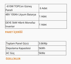 5kW MONOFAZE HİBRİT SİSTEM