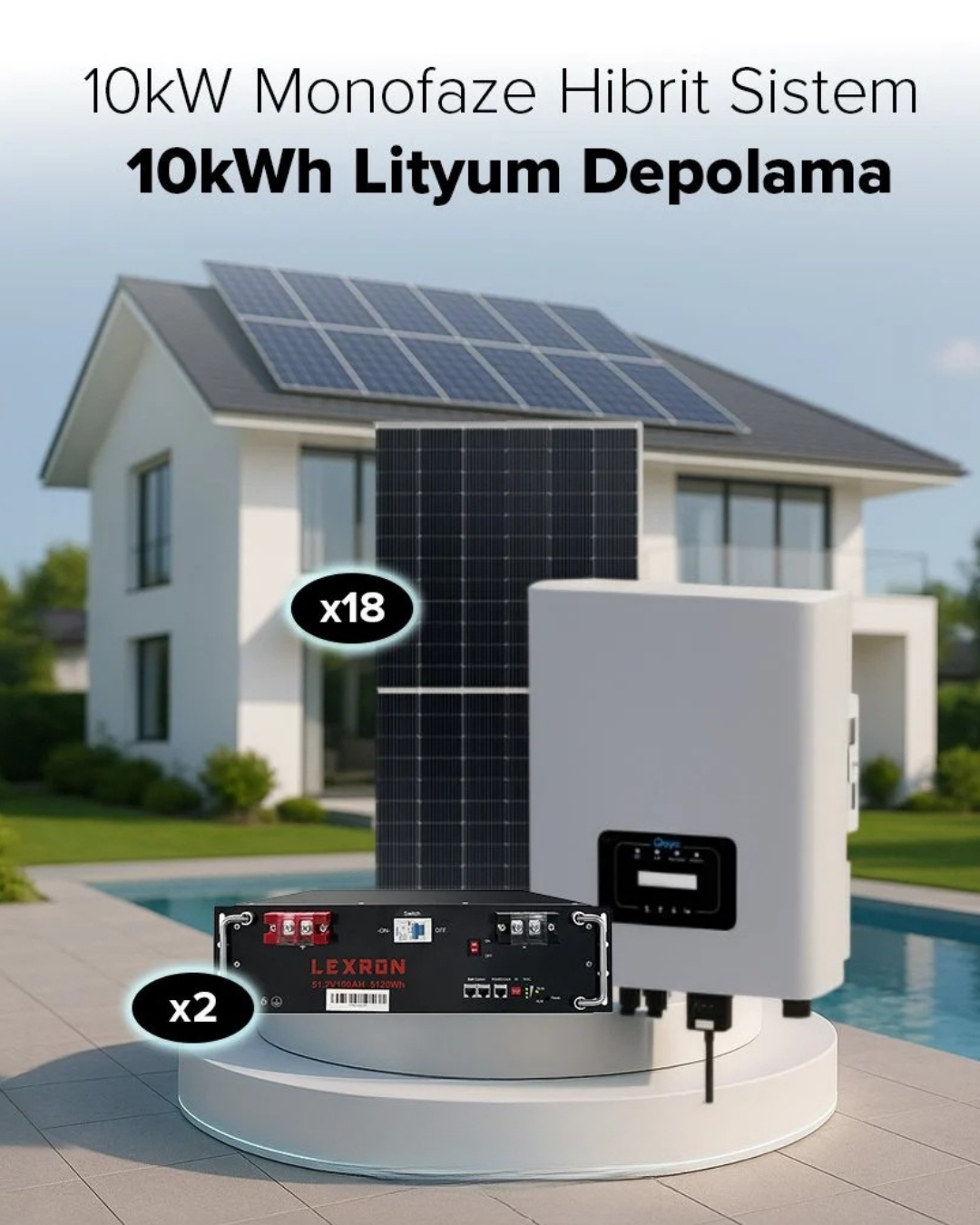10kW MONOFAZE HİBRİT SİSTEM
