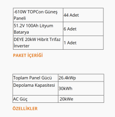 20kW TRİFAZE HİBRİT SİSTEM