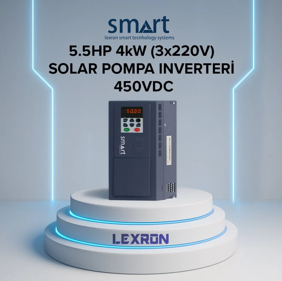 LEXRON  5.5HP 4kW (3x220V) MONOFAZE SOLAR POMPA INVERTER