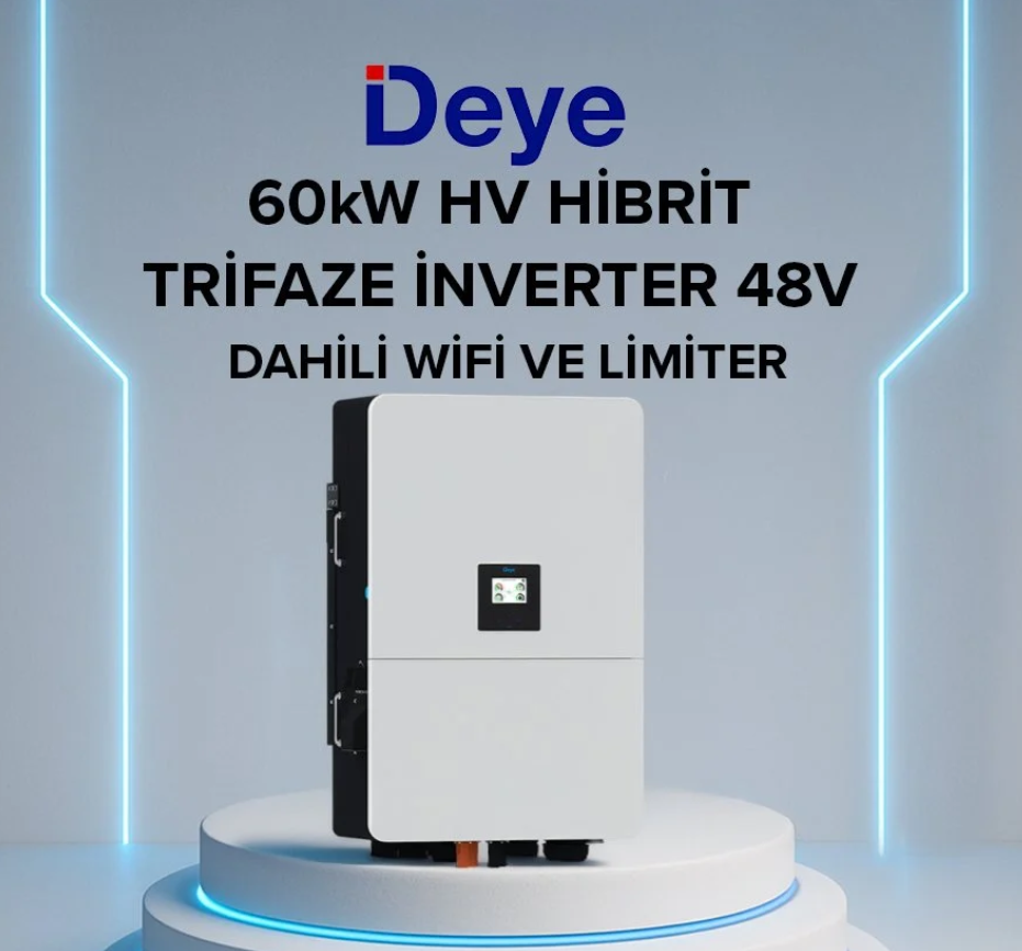 DEYE 60KW HİBRİT TRİFAZE İNVERTER HV