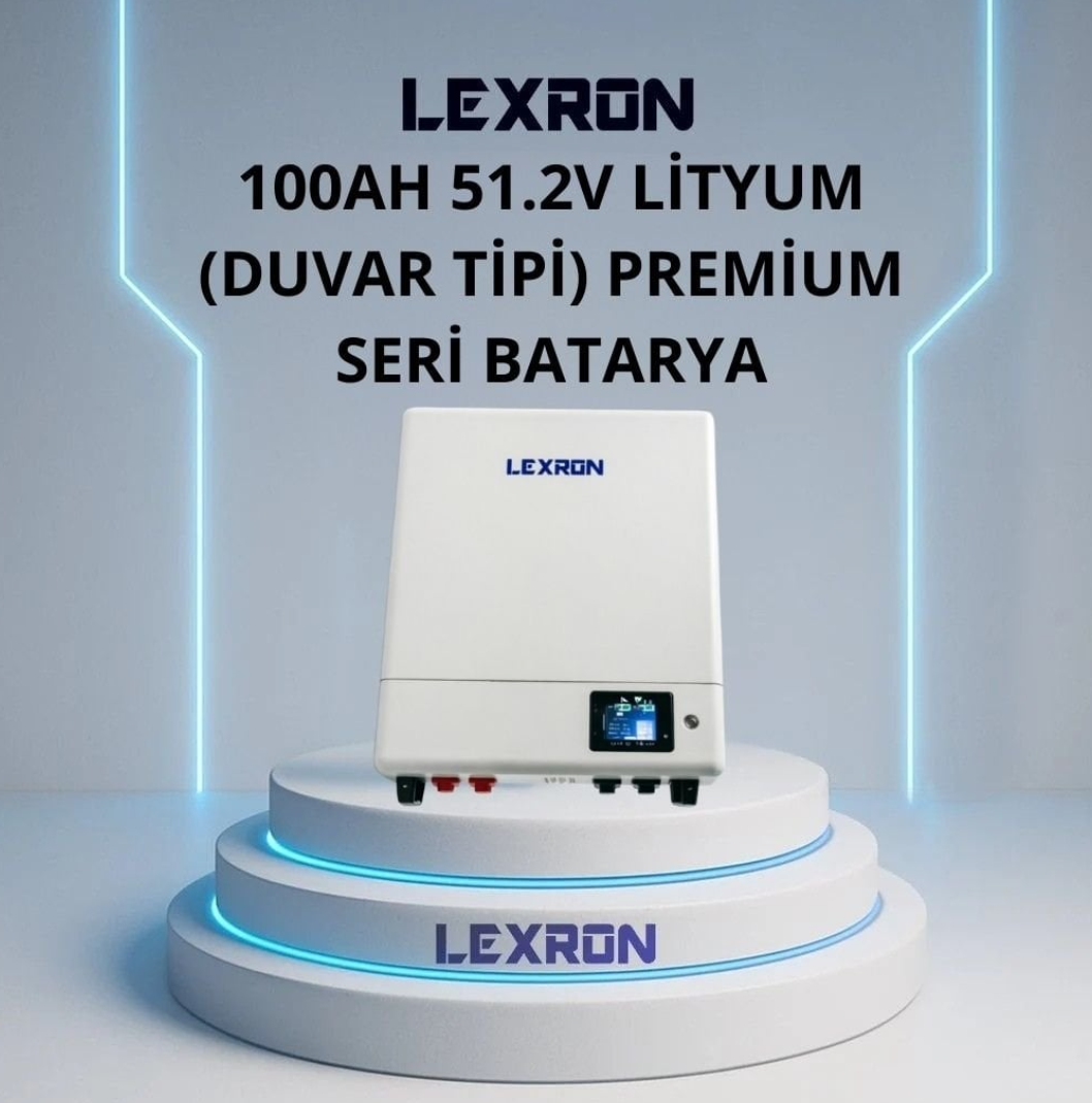 LEXRON 100AH 51.2V PREMIUM SERİSİ LİTYUM BATARYA (DUVAR TİPİ)