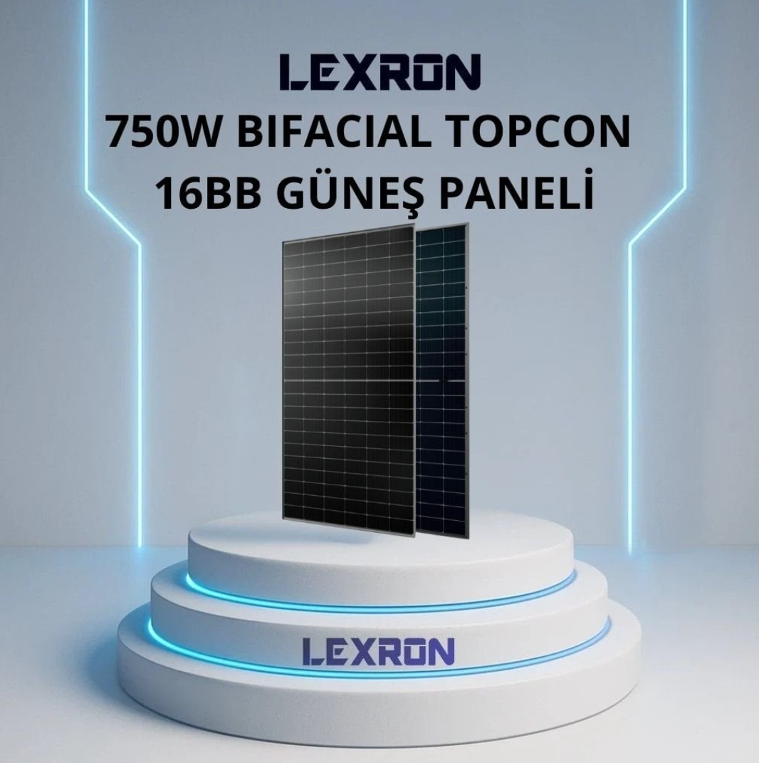 LEXRON 750W BIFACIAL 132 CELL 16BB HALF-CUT TOPCON GÜNEŞ PANELİ