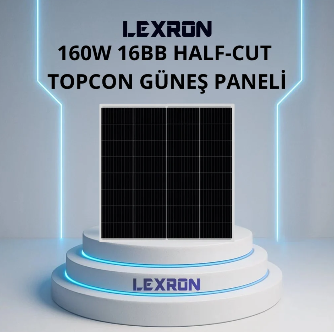 LEXRON 160W 32 CELL 16BB HALF-CUT TOPCON GÜNEŞ PANELİ