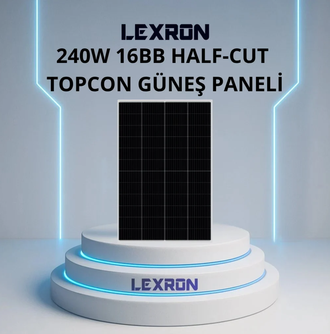 LEXRON 240W 48 CELL 16BB HALF-CUT TOPCON GÜNEŞ PANELİ
